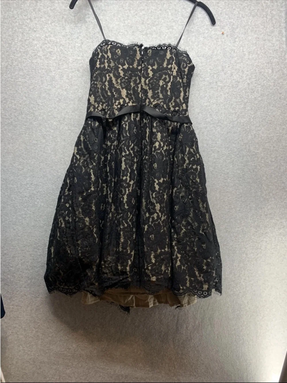 Robert Rodriguez Black Lace Strapless Mini Dress with Nude Lining - Picture 4 of 8